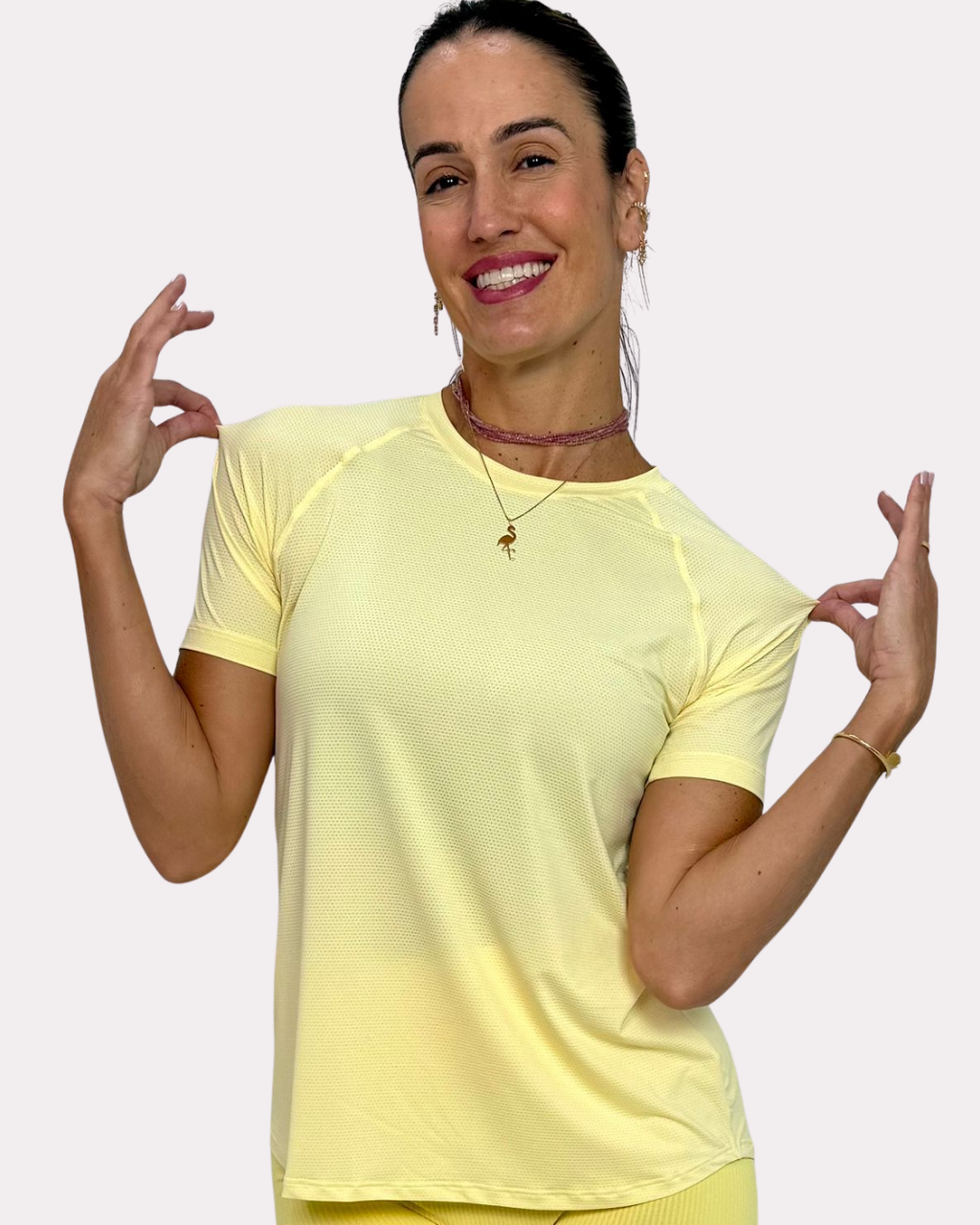 T-SHIRT RAGLAN AMARELO MANTEIGA