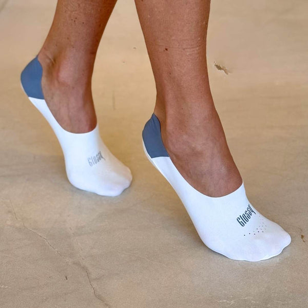 MEIA INVISIVEL BRANCO/BLUE JEANS