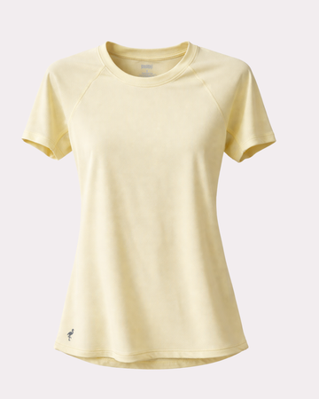 T-SHIRT RAGLAN AMARELO MANTEIGA