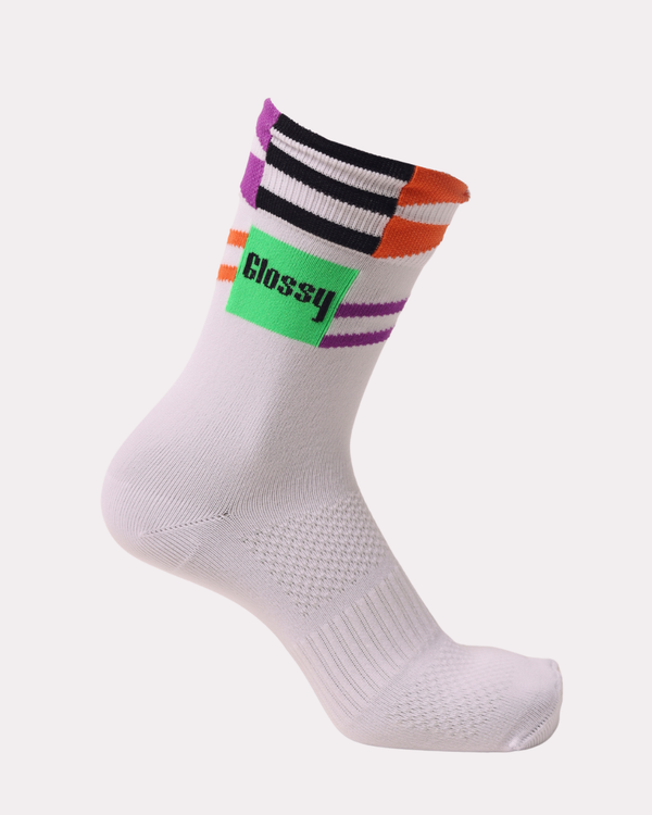MEIA CANO LONGO COLORS BRANCO