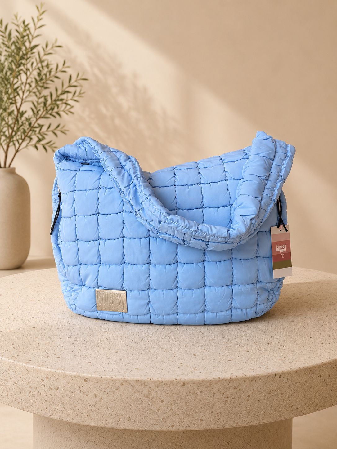BOLSA PUFFER AZUL BEBÊ