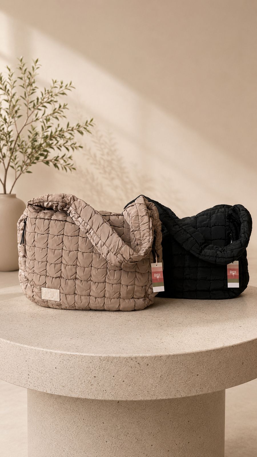 BOLSA PUFFER CASTANHO
