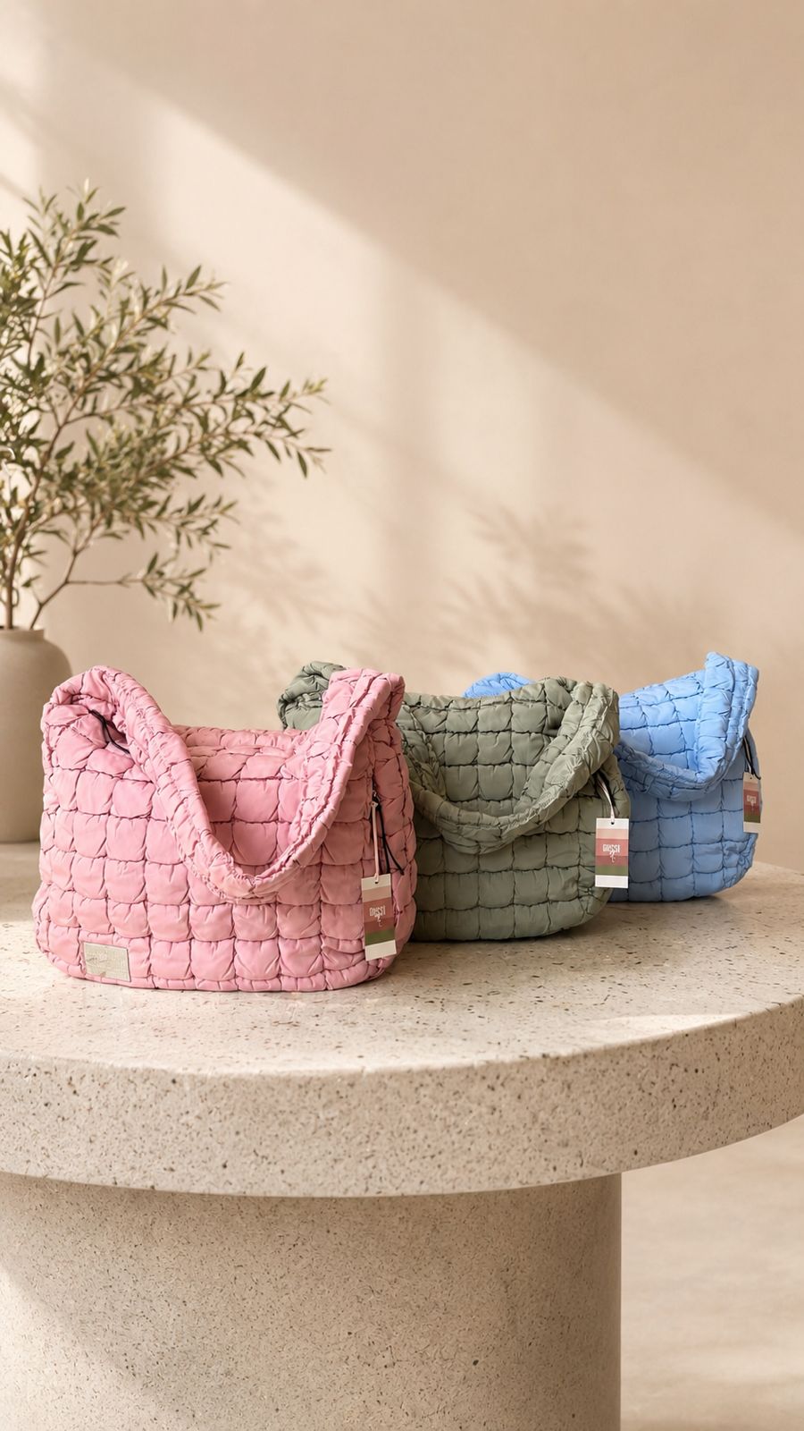 BOLSA PUFFER ROSA SECO