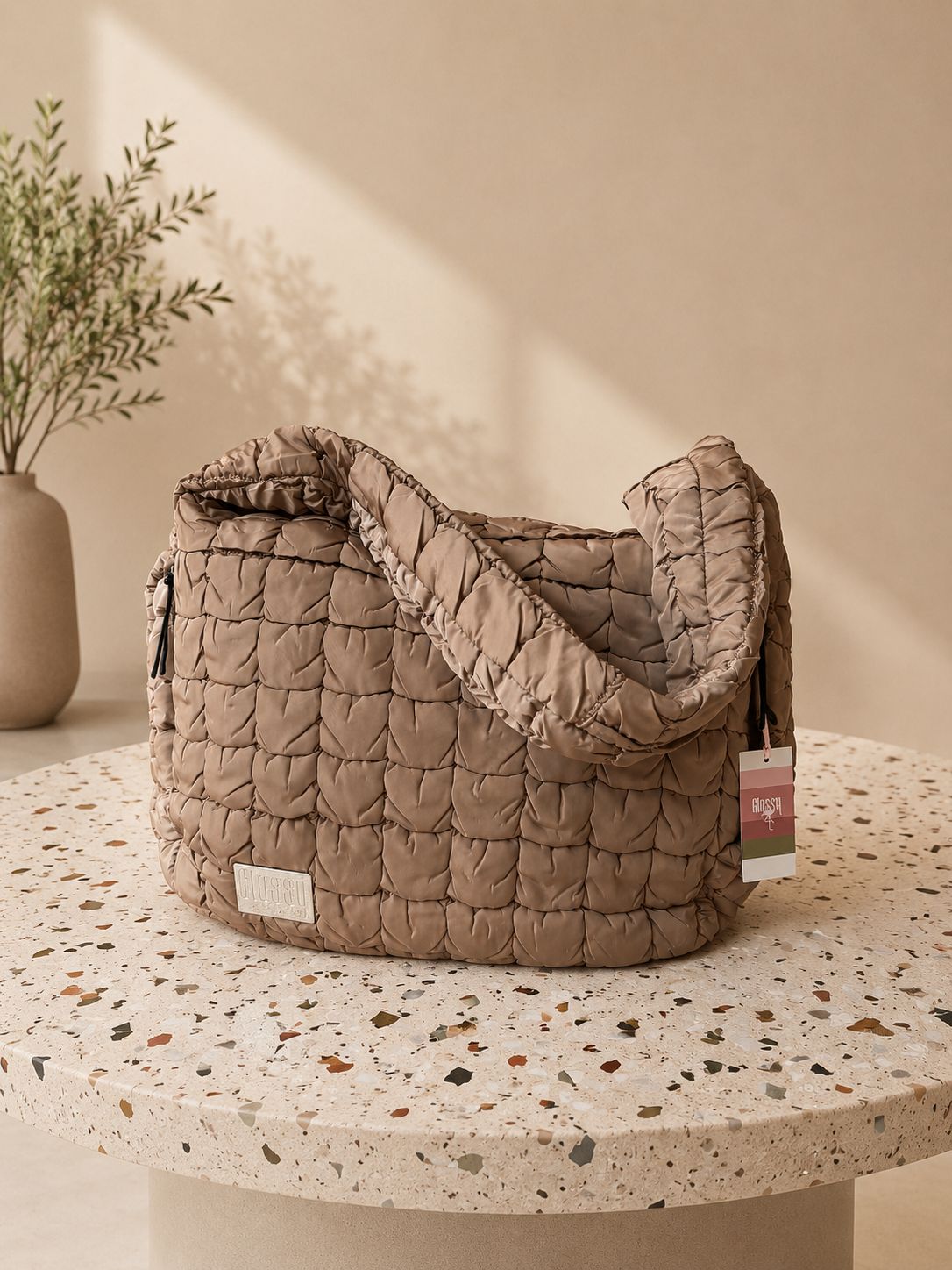 BOLSA PUFFER CASTANHO